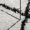  PAMPLONA krém-fekete magas szálú bolyhos modern szőnyeg Ø100 cm