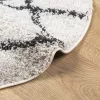  PAMPLONA krém-fekete magas szálú bolyhos modern szőnyeg Ø120 cm
