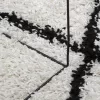  PAMPLONA krém-fekete magas szálú bolyhos modern szőnyeg Ø120 cm