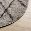  PAMPLONA bézs és antracit bolyhos modern szőnyeg Ø 120 cm