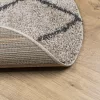  PAMPLONA bézs és antracit bolyhos modern szőnyeg Ø 120 cm