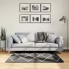  PAMPLONA fekete és krém bolyhos modern szőnyeg 120 x 120 cm