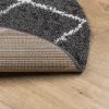  PAMPLONA fekete és krém bolyhos modern szőnyeg Ø 80 cm