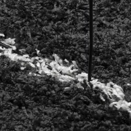  PAMPLONA fekete és krém bolyhos modern szőnyeg Ø 280 cm