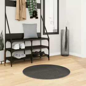    IZA antracit rövid szálú skandináv stílusú szőnyeg Ø 80 cm