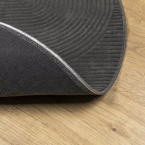  IZA antracit rövid szálú skandináv stílusú szőnyeg Ø 100 cm