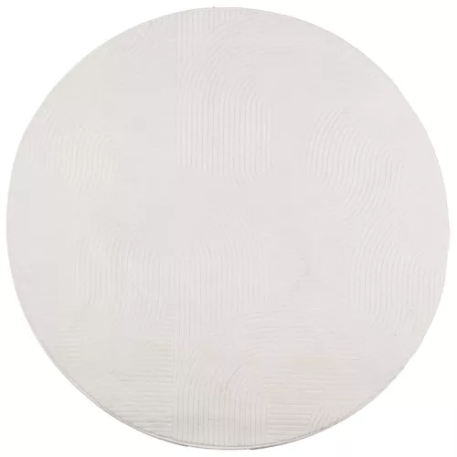  IZA krémszínű rövid szálú skandináv stílusú szőnyeg Ø 80 cm