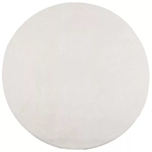  IZA krémszínű rövid szálú skandináv stílusú szőnyeg Ø 120 cm