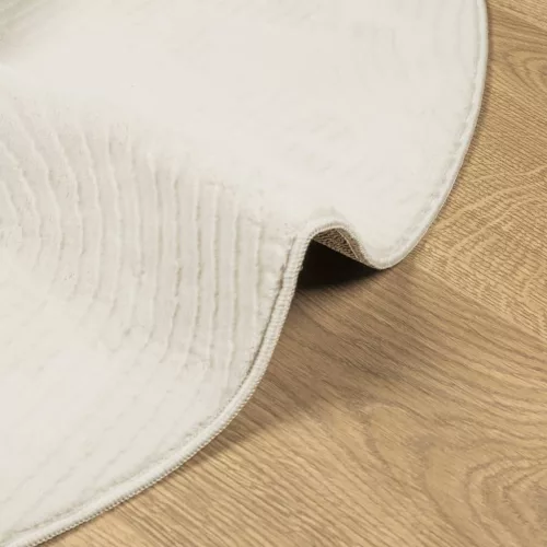  IZA krémszínű rövid szálú skandináv stílusú szőnyeg Ø 120 cm