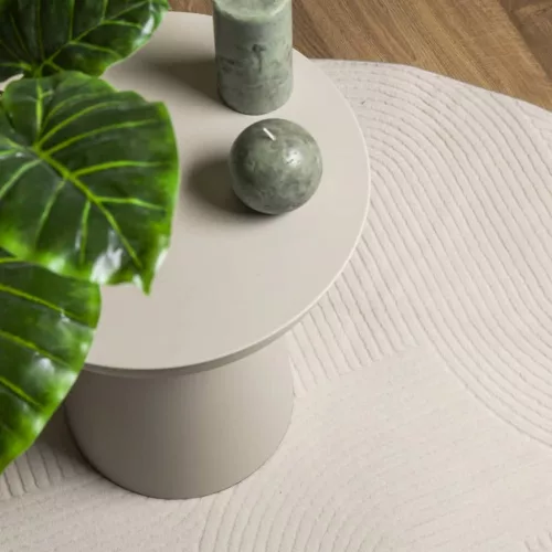  IZA krémszínű rövid szálú skandináv stílusú szőnyeg Ø 160 cm