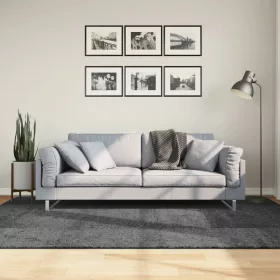  OVIEDO antracitszürke rövid szálú szőnyeg 160 x 230 cm