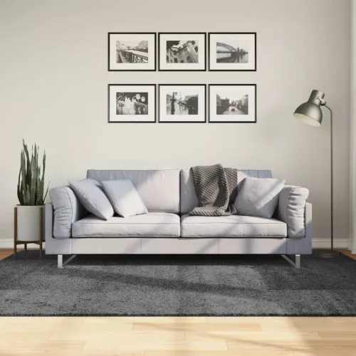  OVIEDO antracitszürke rövid szálú szőnyeg 160 x 230 cm