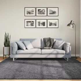  OVIEDO antracitszürke rövid szálú szőnyeg 200 x 200 cm