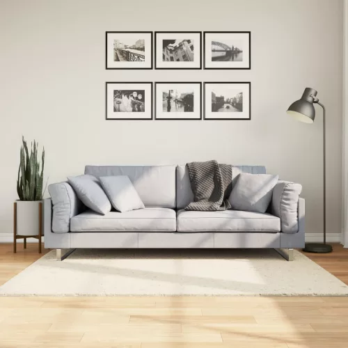  OVIEDO bézs rövid szálú szőnyeg 120 x 120 cm