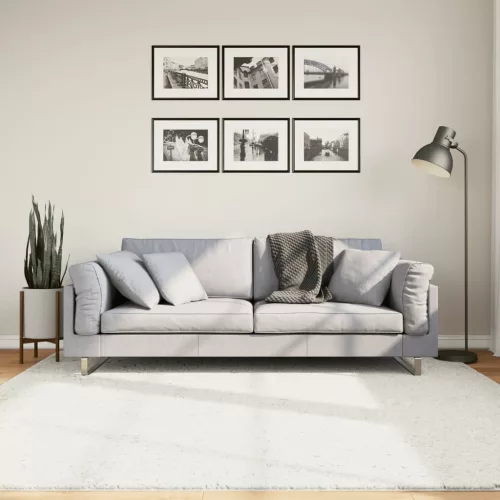  OVIEDO krémszínű rövid szálú szőnyeg 200 x 200 cm