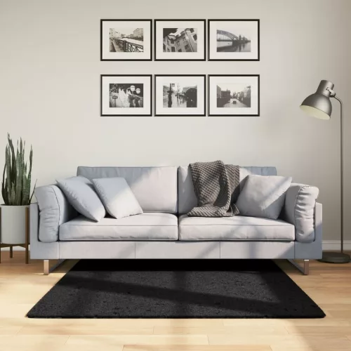  OVIEDO fekete rövid szálú szőnyeg 120 x 120 cm