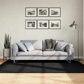  OVIEDO fekete rövid szálú szőnyeg 140 x 200 cm