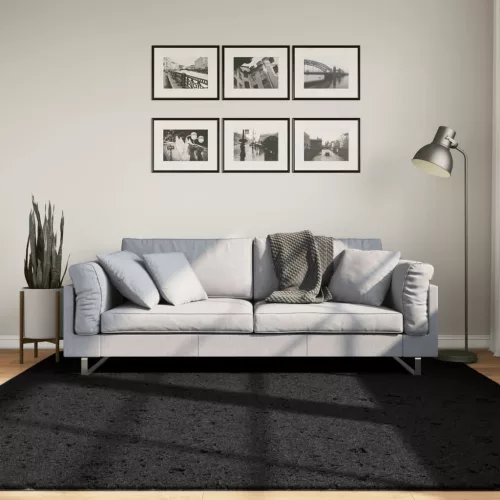  OVIEDO fekete rövid szálú szőnyeg 200 x 200 cm