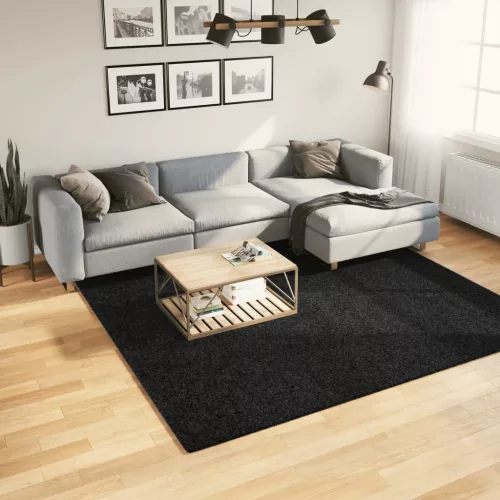  OVIEDO fekete rövid szálú szőnyeg 240 x 240 cm
