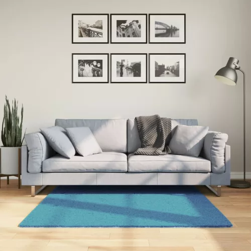  OVIEDO türkiz rövid szálú szőnyeg 120 x 120 cm