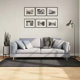    ISTAN antracitszürke hosszú szálú fényes szőnyeg 100 x 200 cm