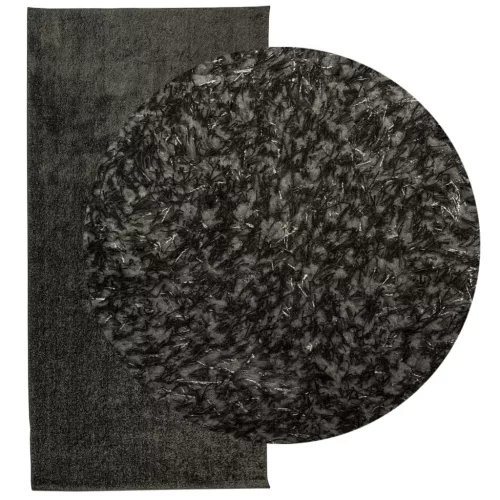  ISTAN antracitszürke hosszú szálú fényes szőnyeg 100 x 200 cm