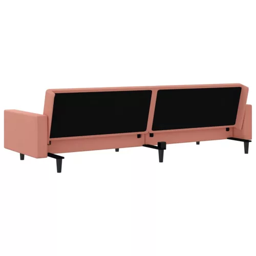  kétszemélyes rózsaszín bársony kanapéágy