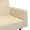  kétszemélyes krémszínű bársony kanapéágy
