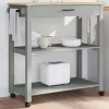  MONZA tömör fenyőfa konyhai kocsi 84 x 40 x 90 cm