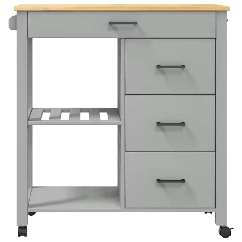  MONZA tömör fenyőfa konyhai kocsi 84 x 40 x 90 cm