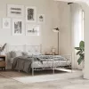 fehér fém ágykeret fej- és lábtámlával 140x200 cm