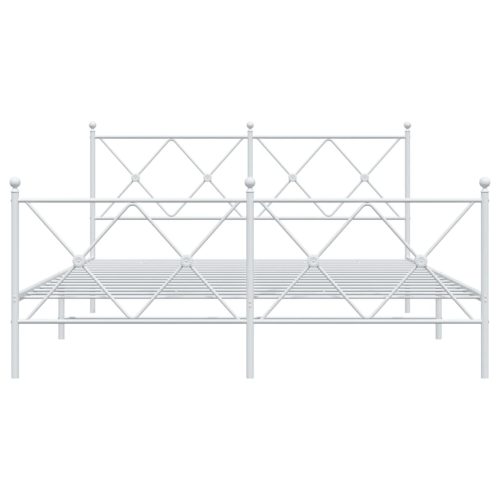  fehér fém ágykeret fej- és lábtámlával 150x200 cm