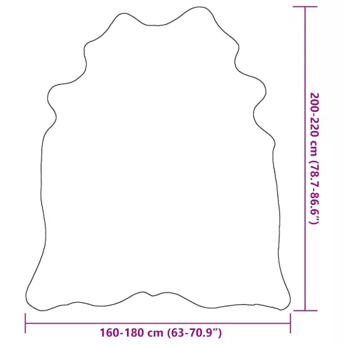  fekete valódi marhabőr szőnyeg 180 x 220 cm