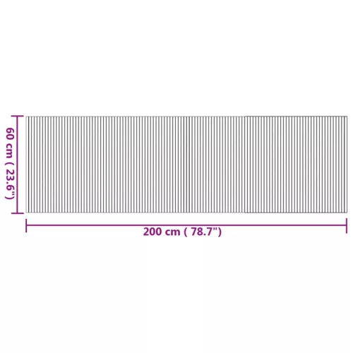  négyszögletű természetes bambusz szőnyeg 60 x 200 cm