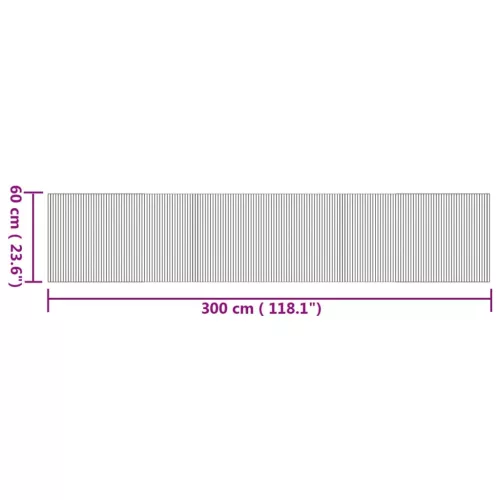  négyszögletű természetes bambusz szőnyeg 60 x 300 cm