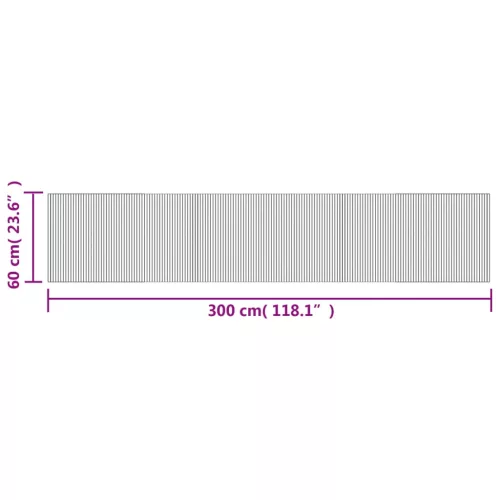  négyszögletű szürke bambusz szőnyeg 60 x 300 cm