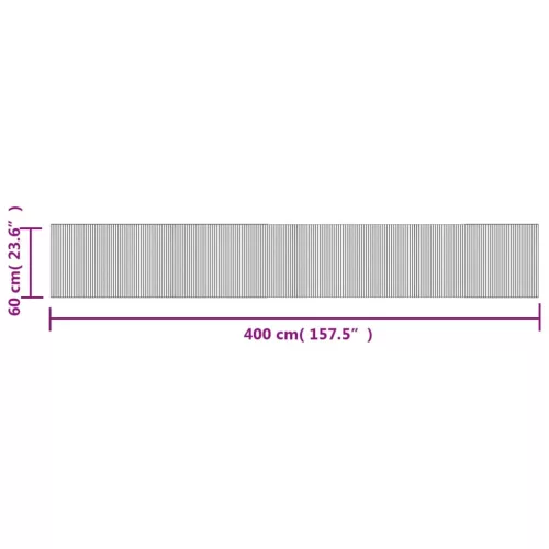  négyszögletű szürke bambusz szőnyeg 60 x 400 cm