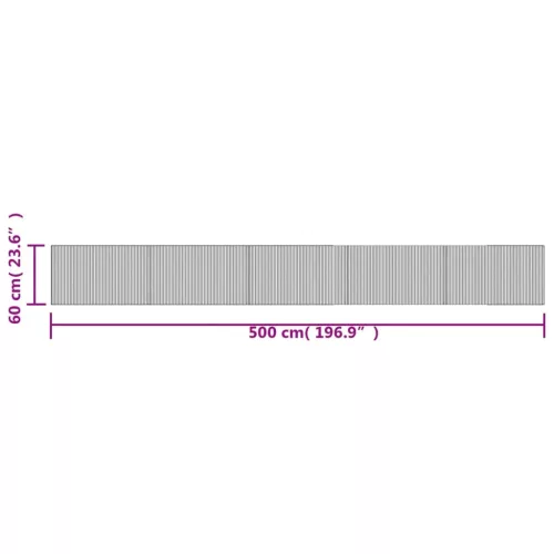  négyszögletű sötétbarna bambusz szőnyeg 60 x 500 cm