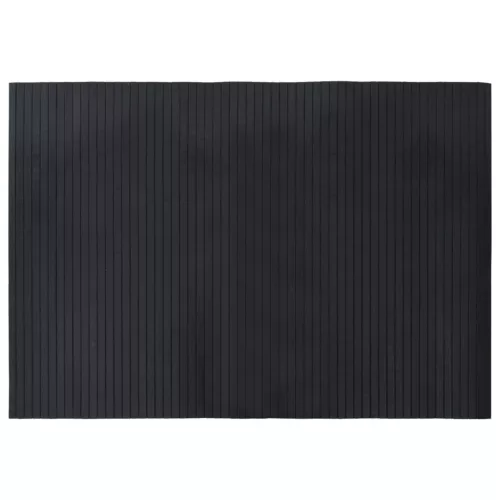  négyszögletű fekete bambusz szőnyeg 70 x 100 cm