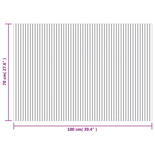  négyszögletű szürke bambusz szőnyeg 70 x 100 cm