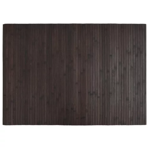  négyszögletű sötétbarna bambusz szőnyeg 70 x 100 cm