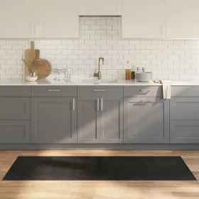  négyszögletű fekete bambusz szőnyeg 70 x 200 cm
