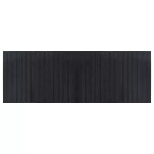  négyszögletű fekete bambusz szőnyeg 70 x 200 cm