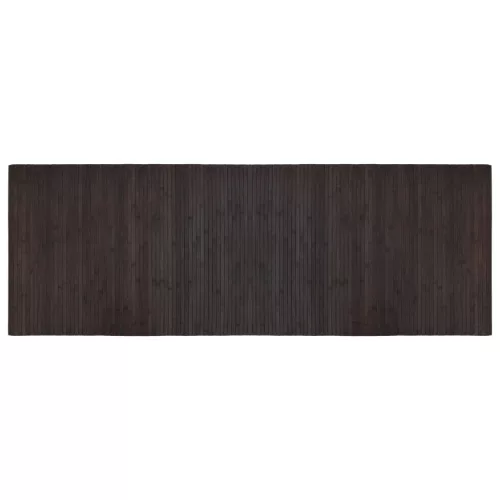  négyszögletű sötétbarna bambusz szőnyeg 70 x 200 cm