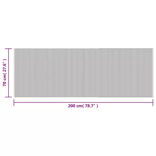  négyszögletű sötétbarna bambusz szőnyeg 70 x 200 cm