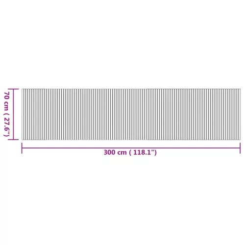  négyszögletű természetes bambusz szőnyeg 70 x 300 cm