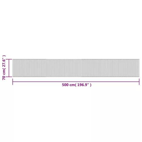  négyszögletű sötétbarna bambusz szőnyeg 70 x 500 cm