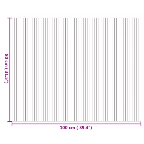  négyszögletű természetes bambusz szőnyeg 80 x 100 cm