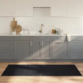  négyszögletű fekete bambusz szőnyeg 80 x 200 cm