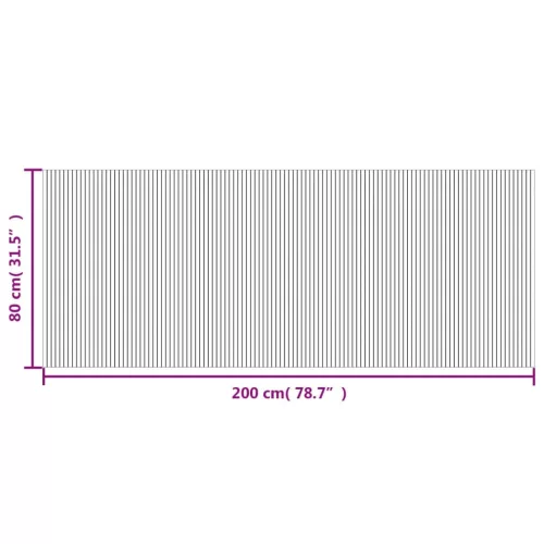  négyszögletű fekete bambusz szőnyeg 80 x 200 cm